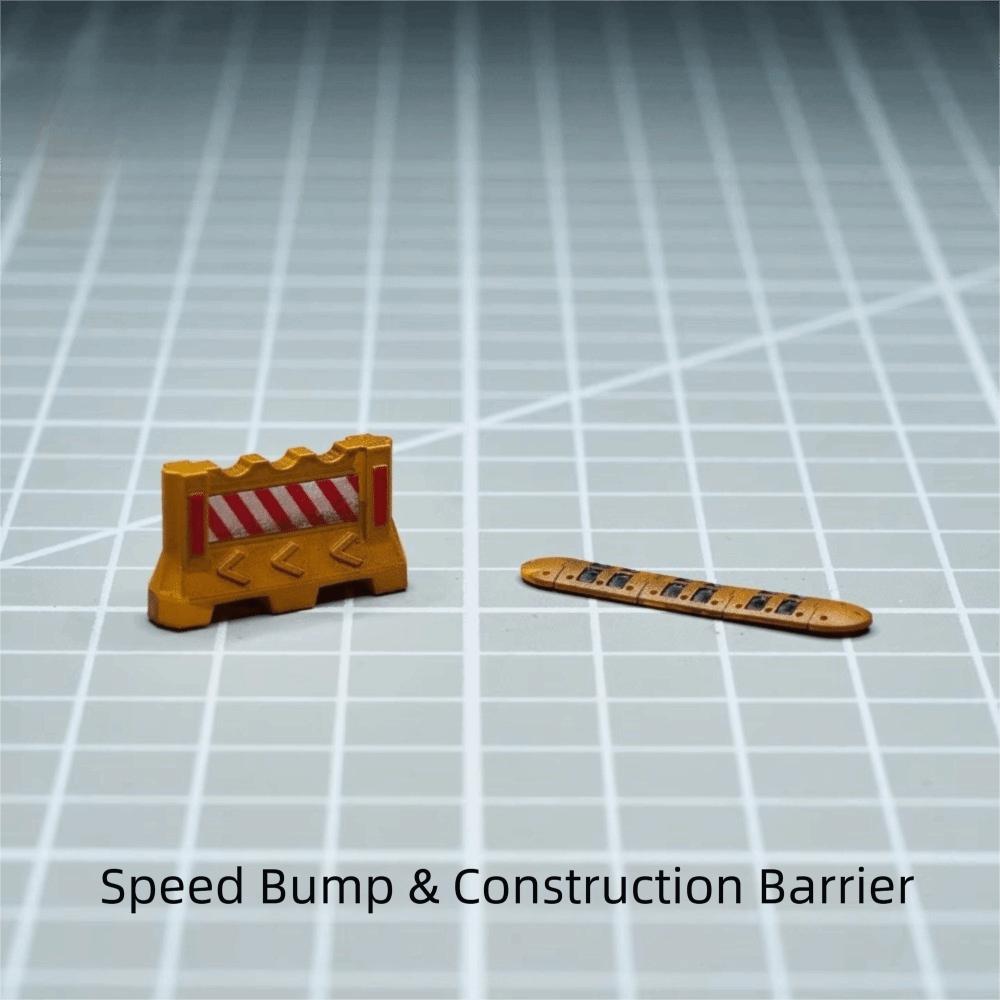 1/64 Scale Resin Model Traffic Barriers Scene Figurine Model Collection Miniature Scene Model