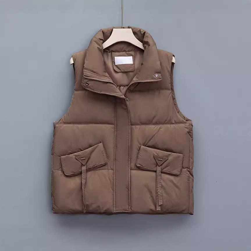 

Stylish Cotton Sleeveless Vest for Women - Sweet Petite Waistcoat for Spring, Autumn, and Winter L (120-135 lbs) кавовий