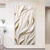 Modern Simple Abstract Posters and Prints White and Golden Swirls Decorative Wall arts for Living Room Wall Decor, No Frame