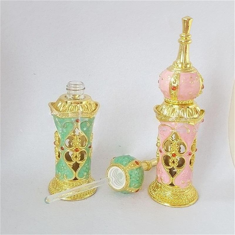 12ml Arabian Palace Style Glass Perfume Bottle, Embroidery Pattern Essential Oil Container, Middle East Design