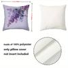 1 pieces -2D flat printing Lilac Patterned Pillow With Lace Edge Decor Polyester pillowcase, sofa decorative cushion cov