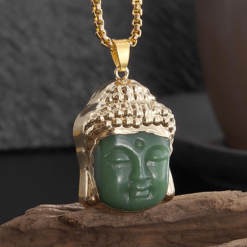Pink White Buddha Necklace for Women Exquisite Chinese Style Maitreya Buddah Necklace Pendant Female Gifts