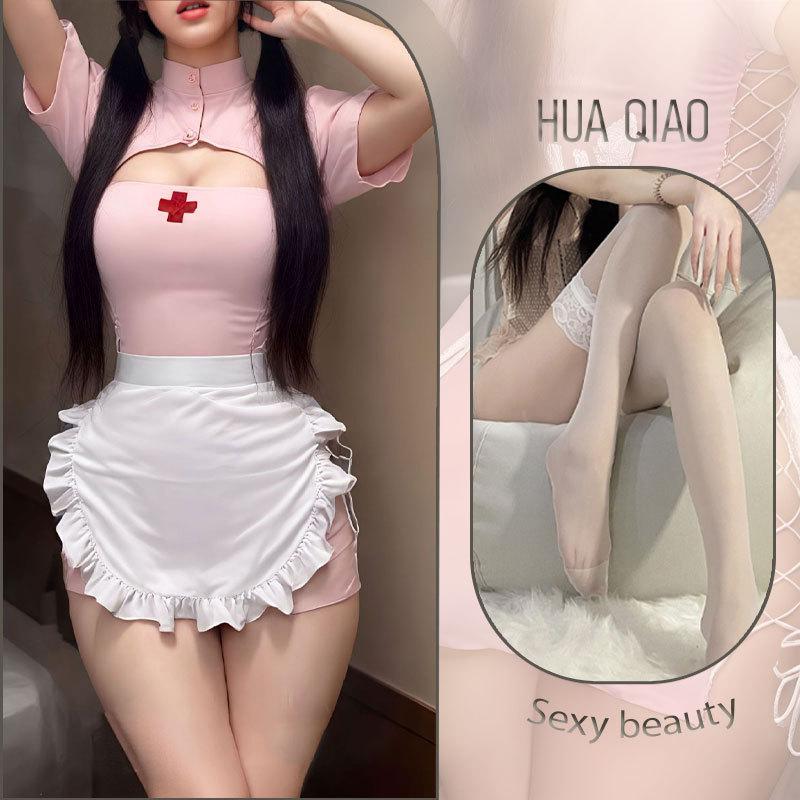 Sexy lingerie sweetheart nurse sexy slit hip wrap free uniform suit one piece
