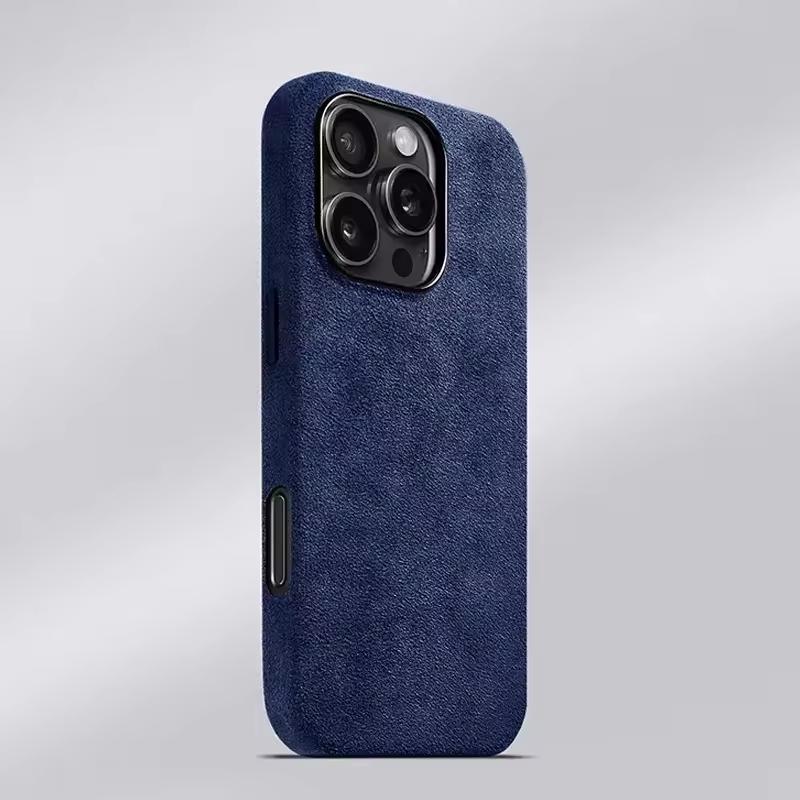 Premium Leather Magnetic Phone Case for IPhone 17 16 15 14 13 Pro Max Luxury Suede Supercar Artificial Leather Shock Proof Cover