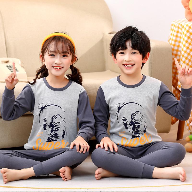 Children's Cartoon Cotton Sweater & Pants Set: Autumn/Winter Pajamas or Homewear