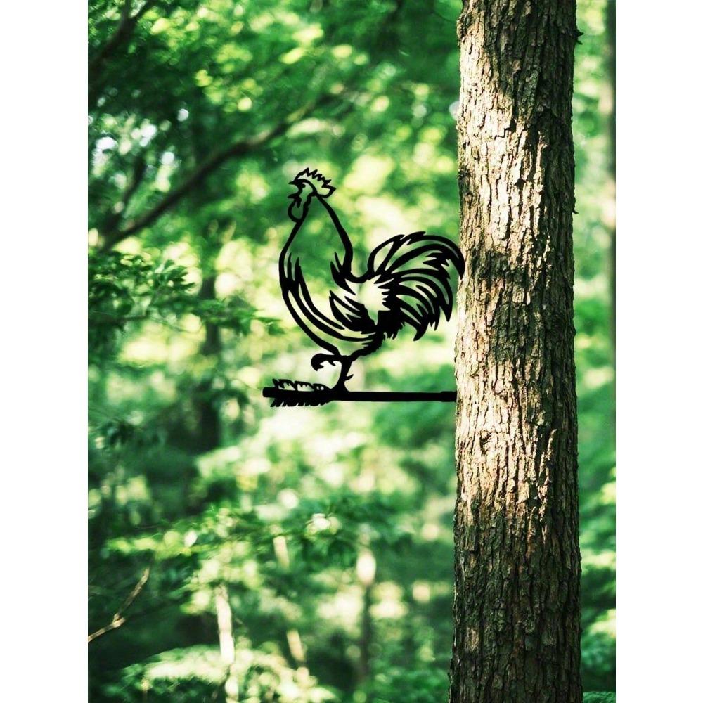 Metal Animal Silhouette Sign, Farmhouse Wall Decor Outdoor Black Iron Art, Rustic Garden Hanging for Patio Porch Fence, Weather Resistant Yard Accents