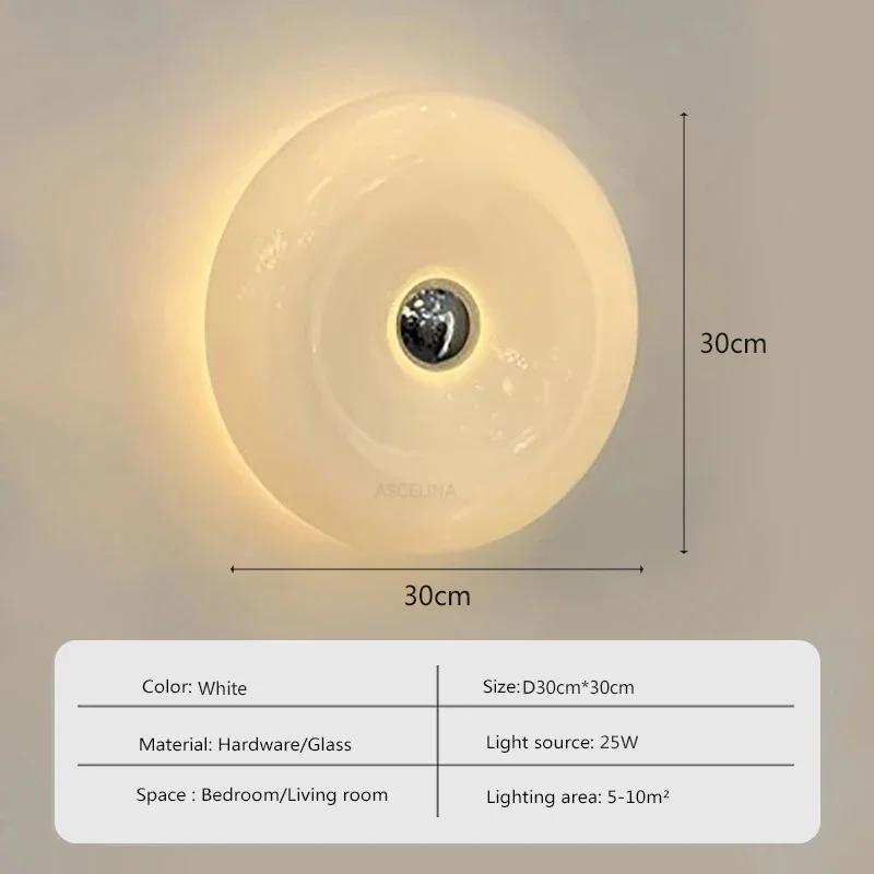 Design Donut Wall Lamp Glass Wall Sconce Living Room Bedroom Bedside Hallway Staircase Balcony Home IndoorDecor Lighting Fixture