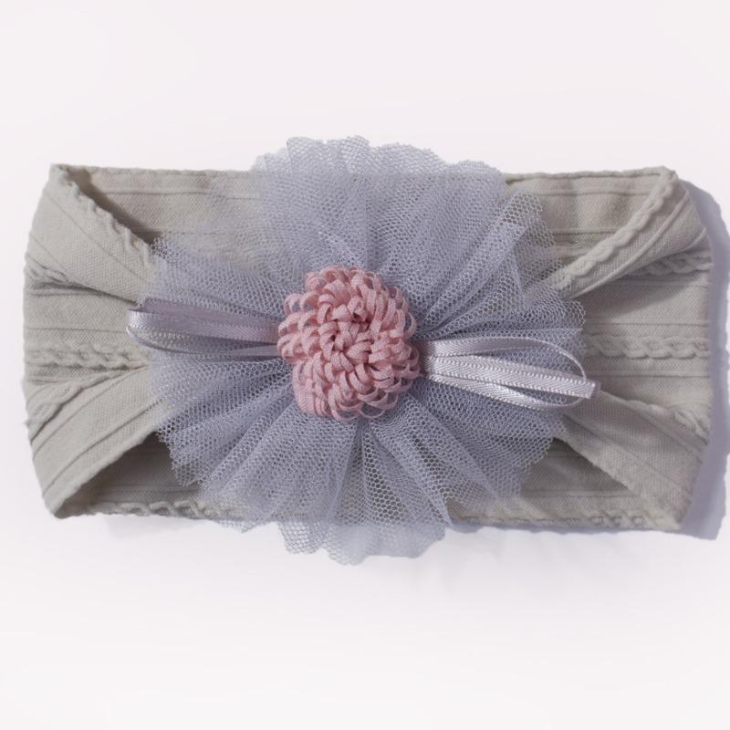 Hot-selling new baby headband cute mesh flower baby jacquard headscarf comfortable children's jewelry