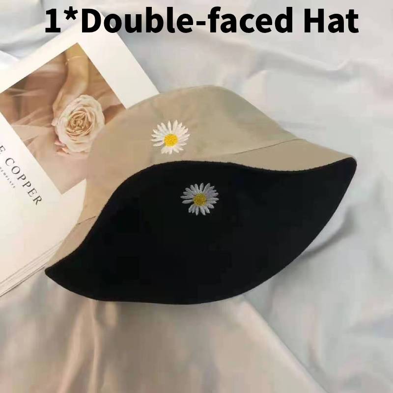 

Embroidery Magritte Doublesided Bucket Cap Stylish Sun Protection Fisherman Hat хаки