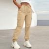 Damen Lässige Cargohosen mit Kordelzug Taille Jogginghosen mit elastischen Bündchen Leichte Arbeitskleidung Hosen