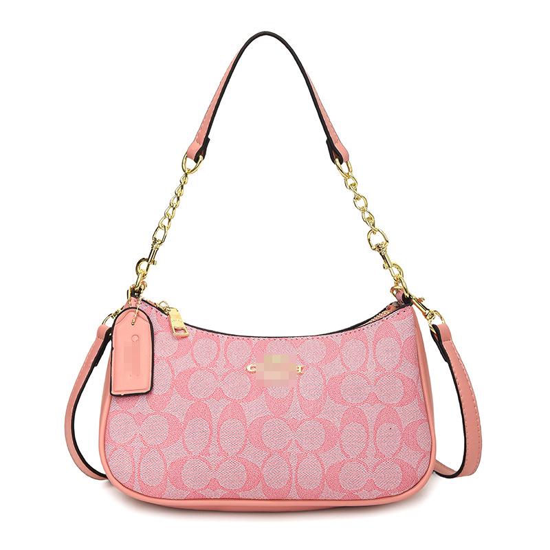 Women's Classic Versatile Crescent Crossbody Bag with Chain Print