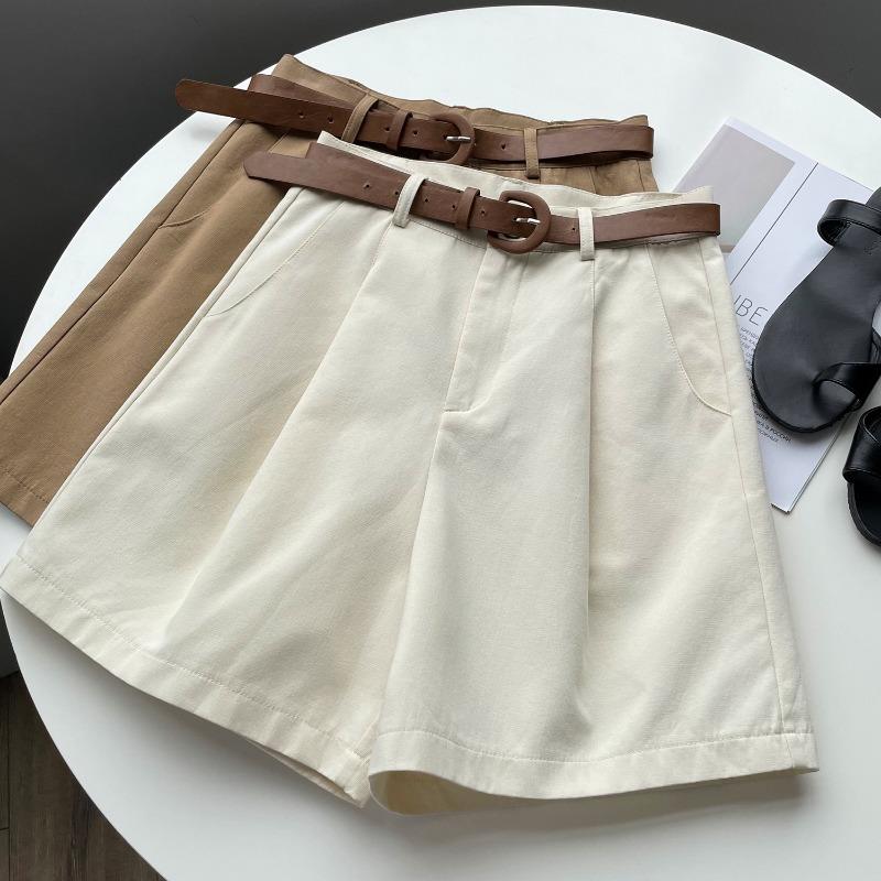 Summer Loose Wide Leg Shorts for Women New Korean Fashion Casual High Waisted Short Pants Elegant Solid Color Shorts Trousers 677