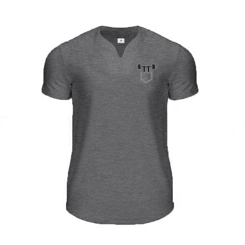Muscleguys Men's Versatile V-neck Breathable Short Sleeve T-shirt Sports Casual Cool Fitness Clothing
