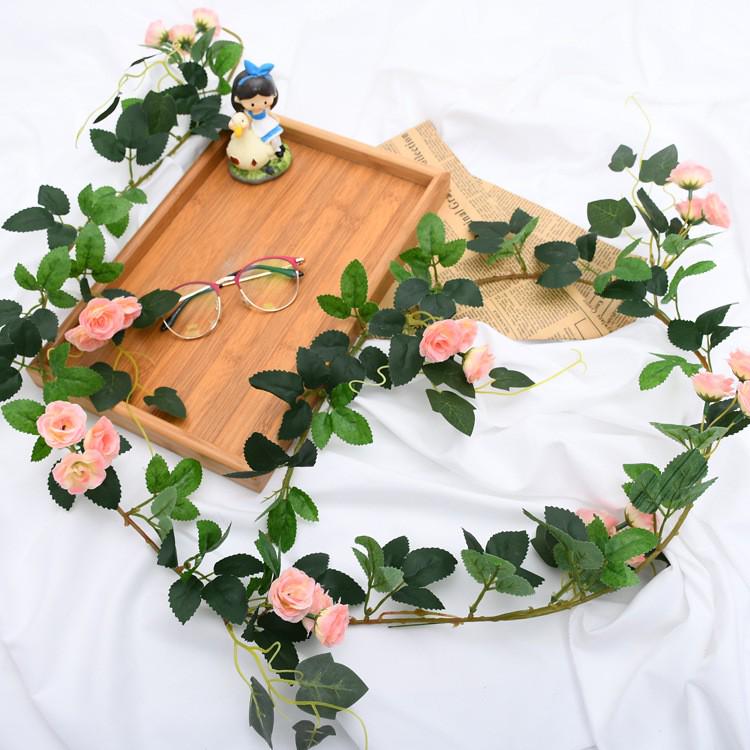 Artificial Silk Rose Vine for Ceiling or Pipe Decoration
