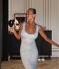 2024 Fashion Sexy U-Neck Slimming Bodycon Sequin Sleeveless Dress