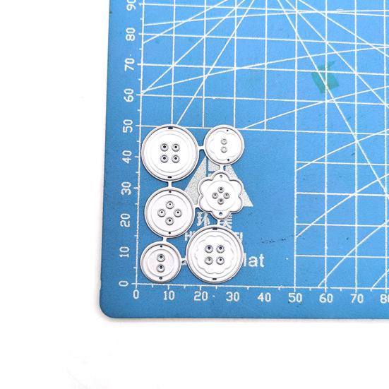 Cutting Die DIY Effective Carbon Steel Cute Button Shape Rust-resistant Stencil Mold for Card