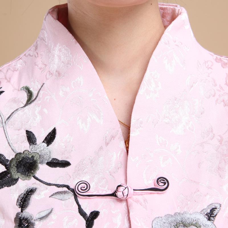 Dámský etnický top Tang - Letní tričko s krátkým rukávem pro maminky