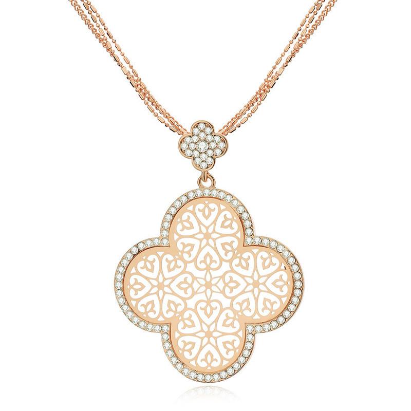 Hollow Clover Pendant Necklace