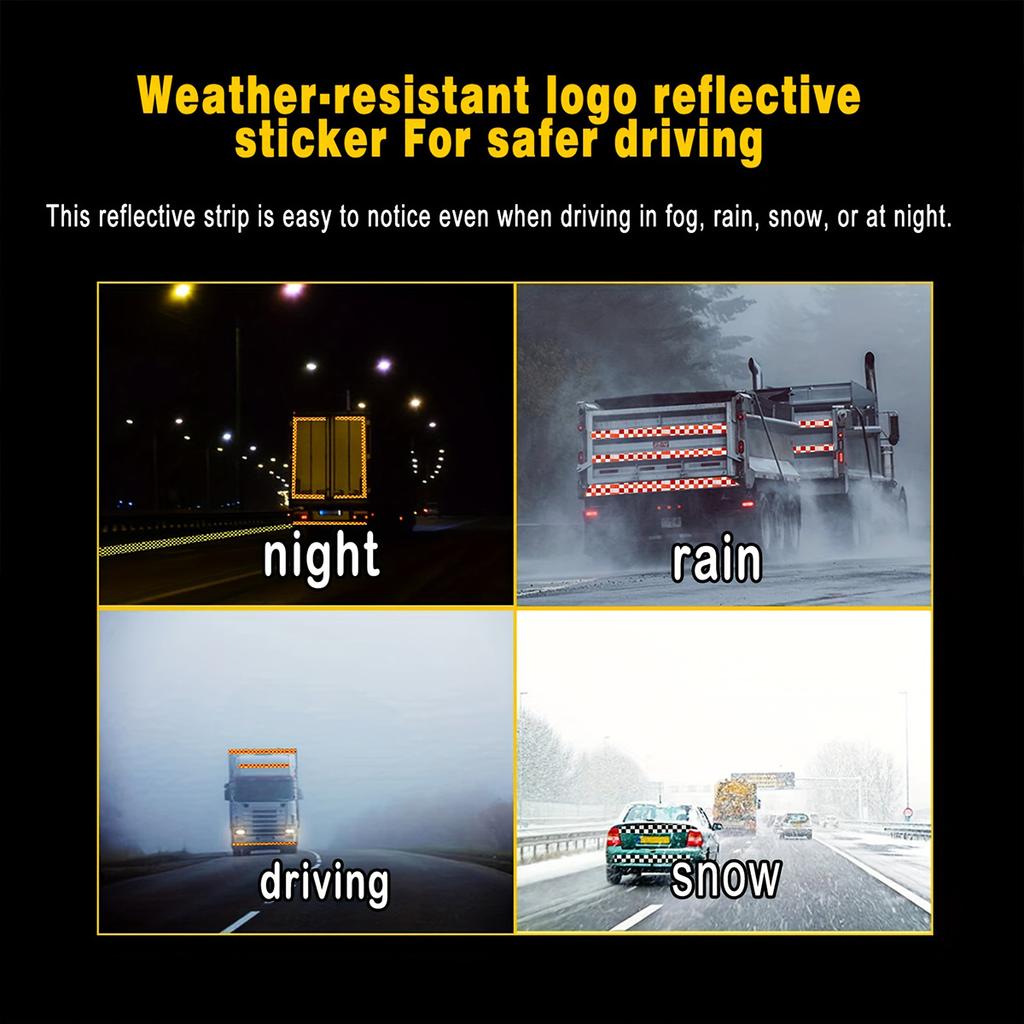 Reflective Sticker Square Grid Checkered Pattern Reflector Tape Red Yellow Fluorescent White Reflect Film For Truck Car Road