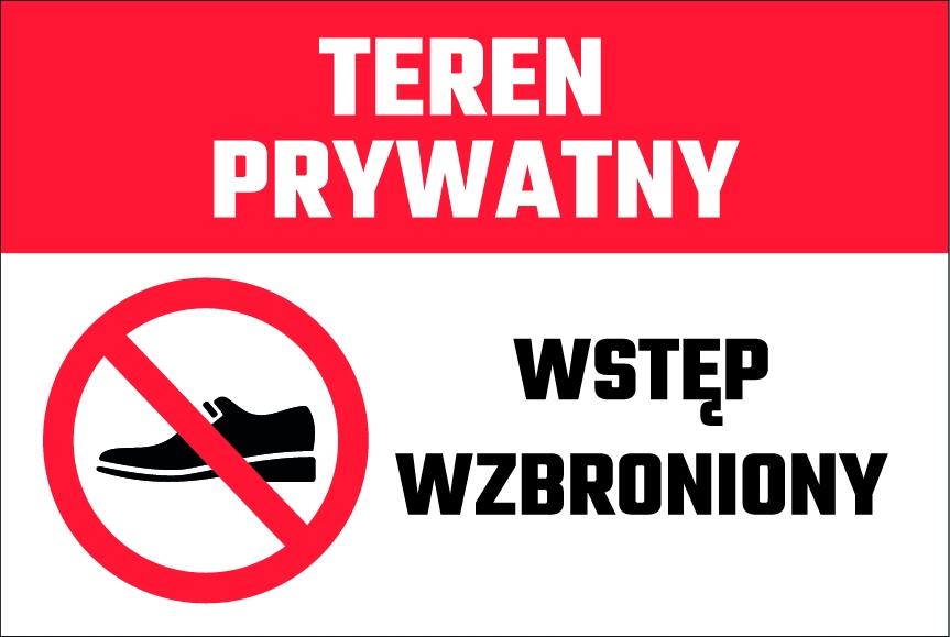 Tabliczka Tablica Teren Prywatn 20x30 Cm Pcv T021