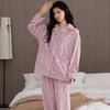 Flannel Pajamas Women'S Autumn And Winter Fleece Thickened Coral Fleece Warm Can Be Worn Outside Loungewear Set