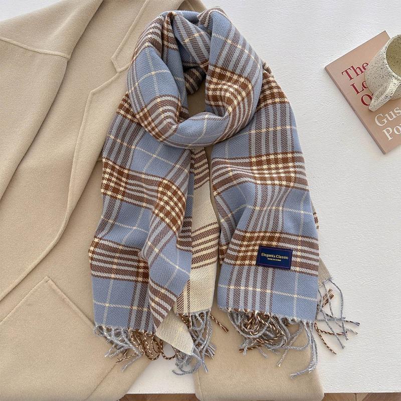 Autumn and winter new versatile scarf women's thickened woven thick beard fringed warm scarf imitation cashmere shawl