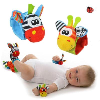 Random 1 Pcs Baby Infant Soft Toy Wrist Rattles Finders Cartoon Plush Cute Wrist Rattles