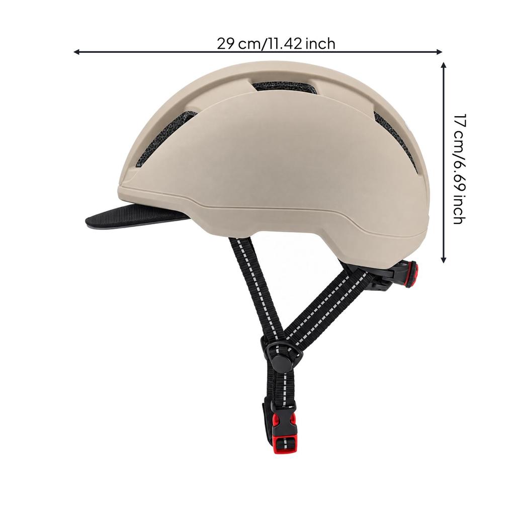 Traveler Bike Helmet ShockAbsorbing with Visor Comfortable for City Commuters,
