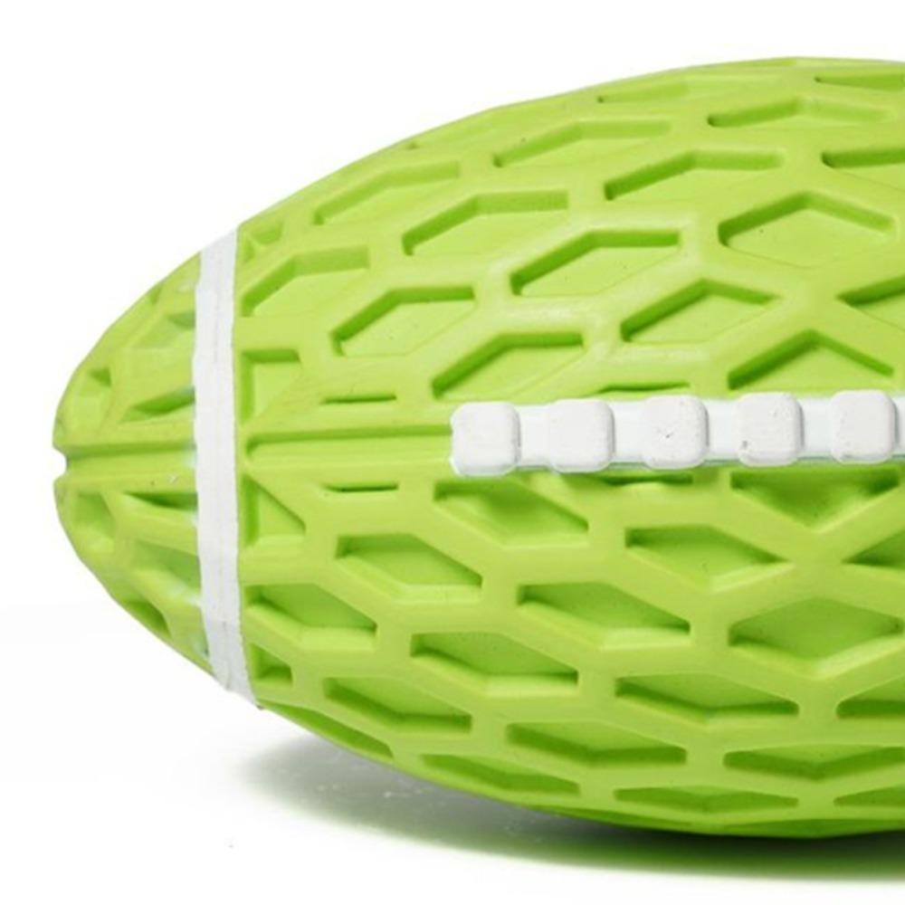 Bite Tough Squeaky Rugby Ball Oval Rugby Shape Pet Training Toy Dog Molar Toy Dog Entertainment