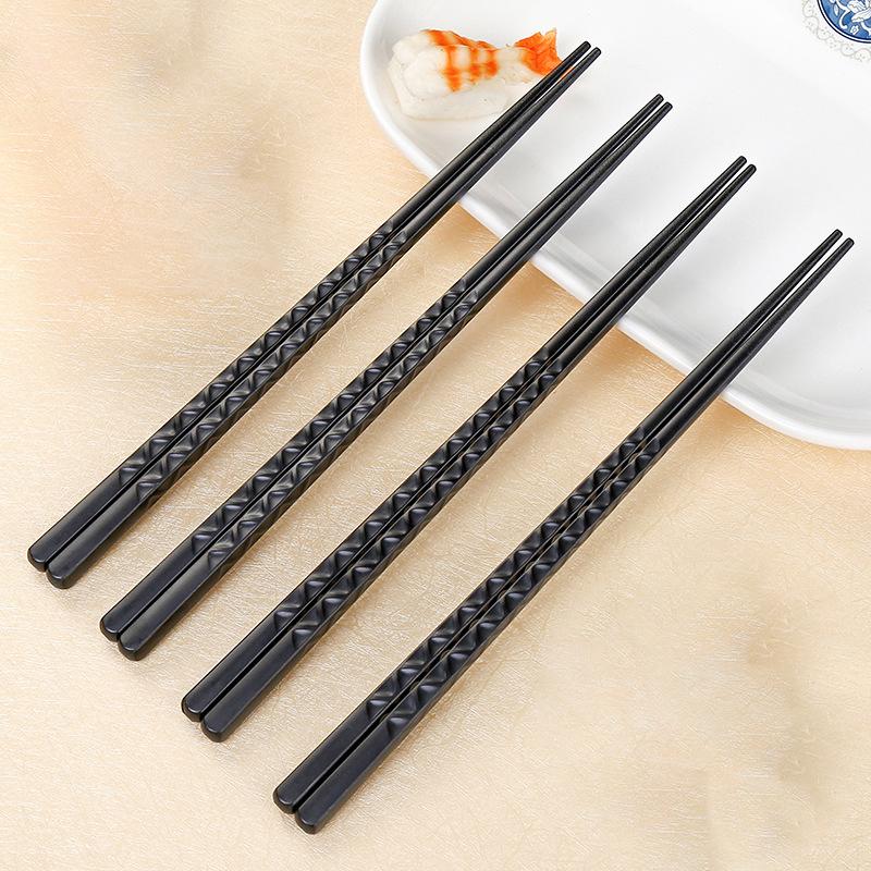 10-Pairs Fiberglass Chopsticks With Carved Reusable High Temperature Resistant Non-Slip Housewarming Gift