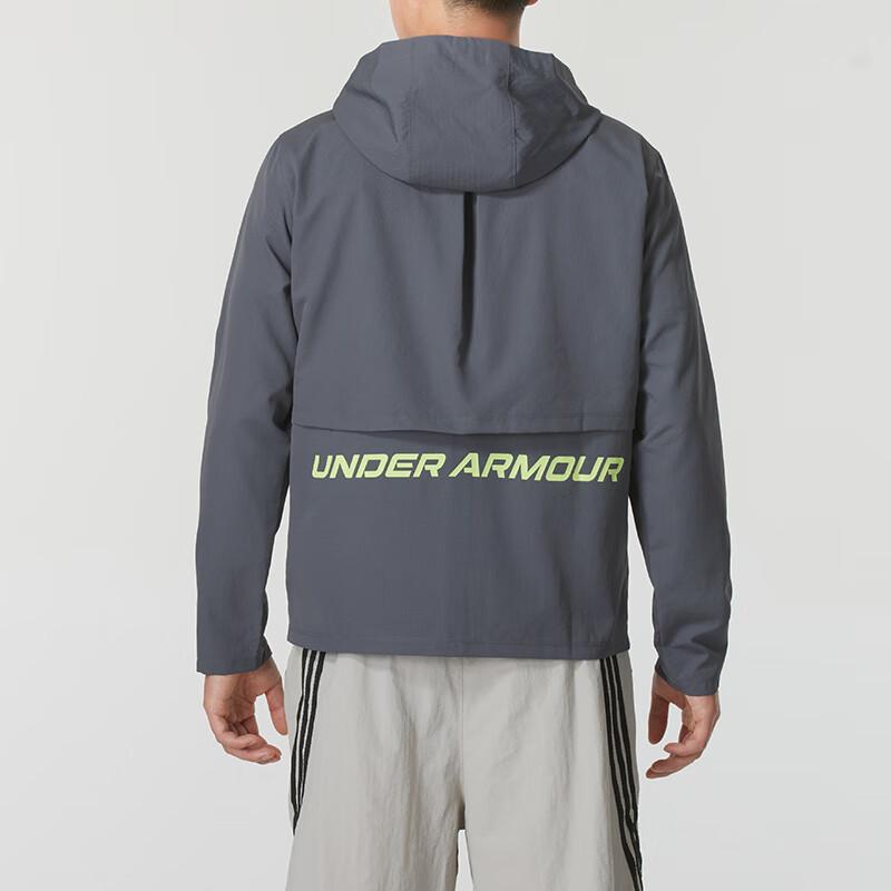 Under Armour Fitness Training Letter Print Hoodie Jacket Men jackets Gray 1376795-025