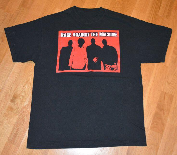Vtg Rage against the machine Band Tour Concert Cotton Black Unisex Shirt AG133 S разноцветный