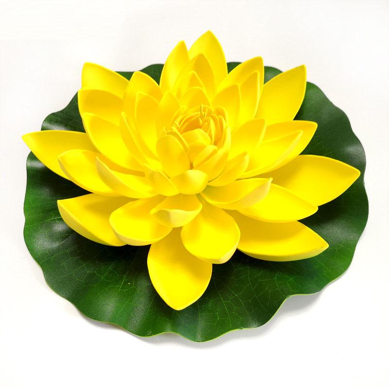 10/17/28/40/60cm Lotus Artificial Flower Floating Fake Lotus Plant Lifelike Water Lily Micro Landscape for Pond Garden Decor