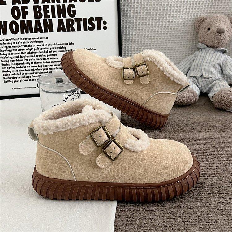 

2024 новые зимние ботинки Maillard женская обувь хлопковая обувь бархатные теплые короткие ботинки ремешок с пряжкой нескользящие высокие зимние ботинки 40