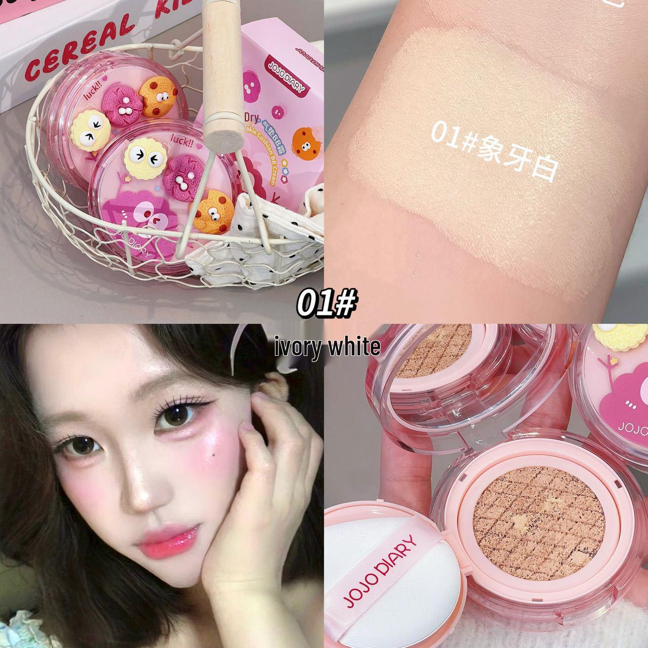 JOJO DIARY Lucky Cookie Cushion BB Cream: Long-lasting, Adherent, Concealing Student Foundation.