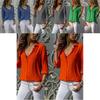 Timeless Solid Color Womens Long Sleeve Office Blouse Dress Shirt