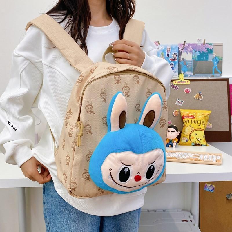 Doll Plush Decoration Cartoon Printed Backpack For Daily Travel And