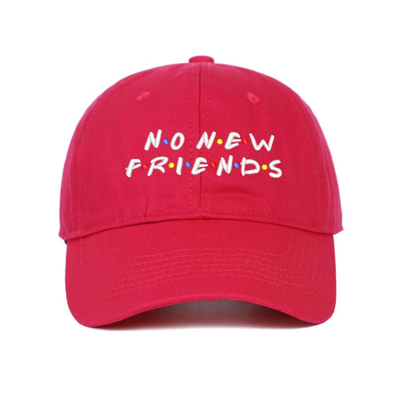 Korean Style 'No New Friends' Embroidered Unisex Baseball Cap with Sun Visor