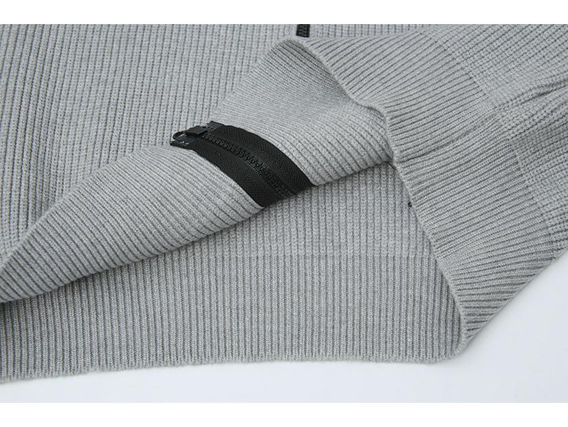 STONE Uniszex Cipzáras Kardigán Álló Galléros Jelvényes Kötött Pulóver Őszre/Télre