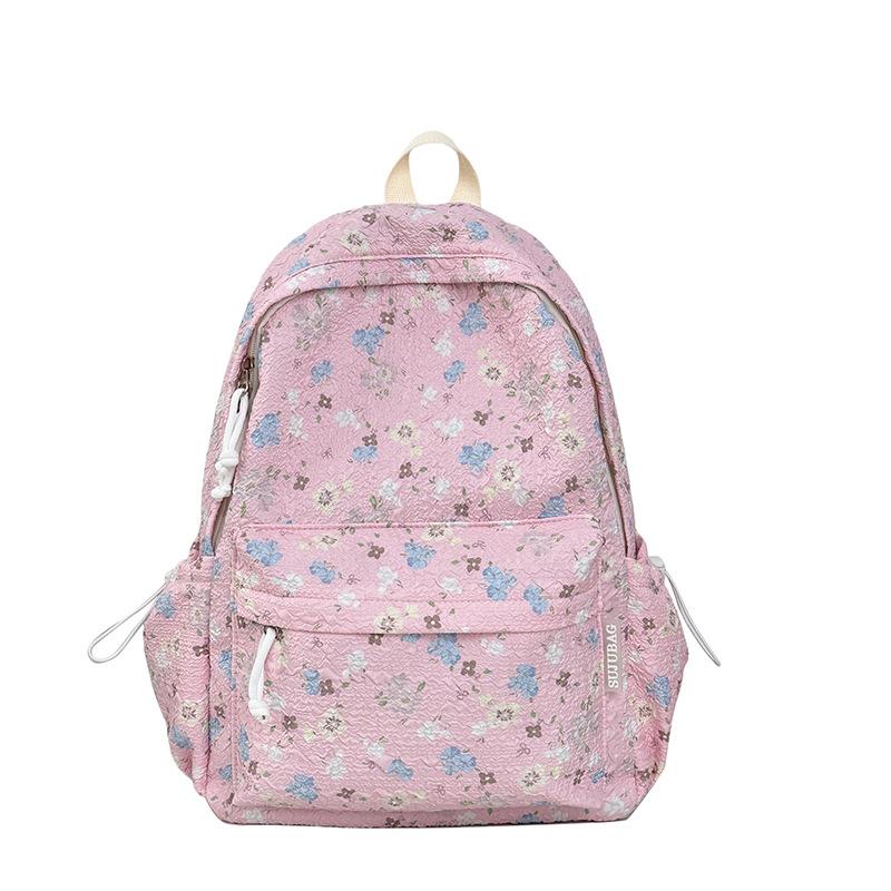 Girl Cute Backpack Large Capacity Versatile Backpack Printed College Student Campus Style School Bag Sweet Backpack