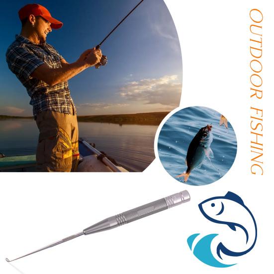 Magnetic Bottom Spiral Design Hook Retractor Anti-skid Handle Tube Storage Detachable Stainless Steel Fish Hook Remover Fishing Equipment
