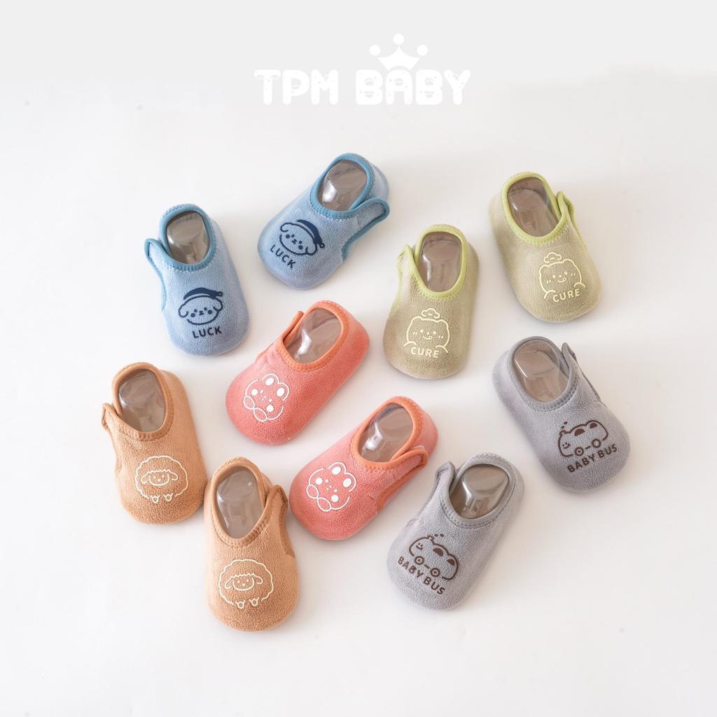 2025 Autumn/Winter Fleece-lined Non-slip Velcro Baby Walking Socks & Indoor Shoes