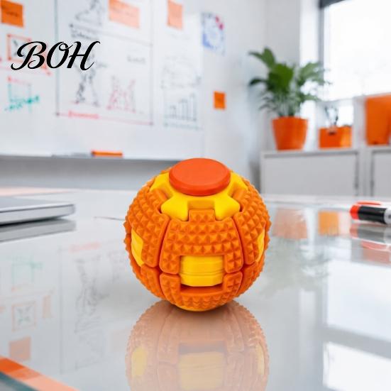 Spinning Ball Toy 3D Printed Press Spin Spiky Ball, Stress Anxiety Relief Fidget Spinner, Spinner Decompression Rotating Desk for Kids Teens