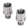 1 Pair Bicycle Pedal Adapters Stainless Steel Male Thread 1/2in to Female Thread 9/16in Bike Pedal Extenders for Cranks