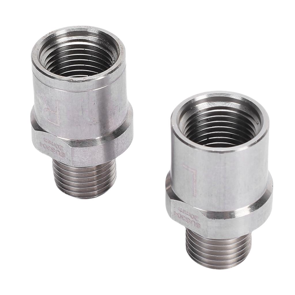 1 Pair Bicycle Pedal Adapters Stainless Steel Male Thread 1/2in to Female Thread 9/16in Bike Pedal Extenders for Cranks