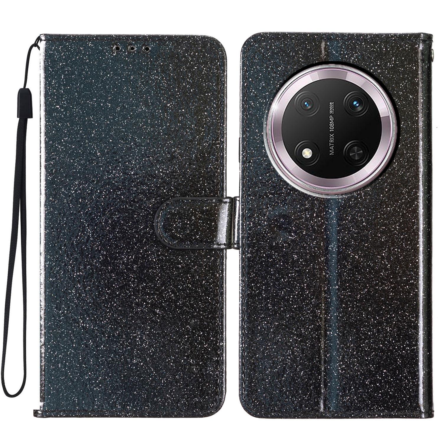 

For Honor Magic7 Lite 5G/X9c 5G/X60 Pro 5G Wallet Case Glitter Anti-Scratch Leather Phone Cover Stand A