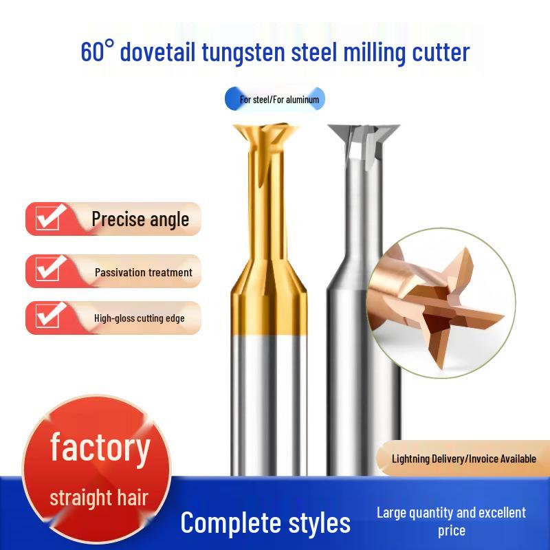 55HRC Tungsten Steel Dovetail Carbide End Mill Slotting CNC Tool