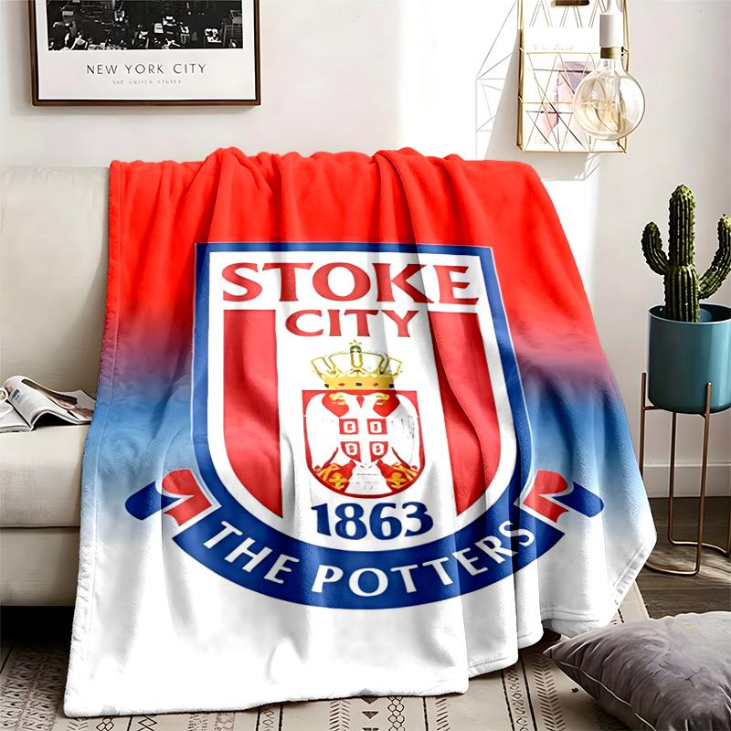 Stoke City Football Club Theme Blanket Suitable For The Sofa Camping And Travel Made Of Soft Flannel Material An Ideal Gift For Occasions Such As Birt
