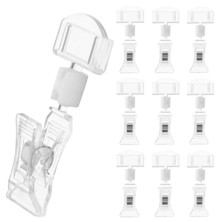 10 piezas Clip para Señal de Producto Acrílico Etiqueta de Precio Soportes para Exhibición de Precios Etiqueta Supermercado Etiqueta de Precio Adhesiva Tipo Tarjeta de Mesa Pinza