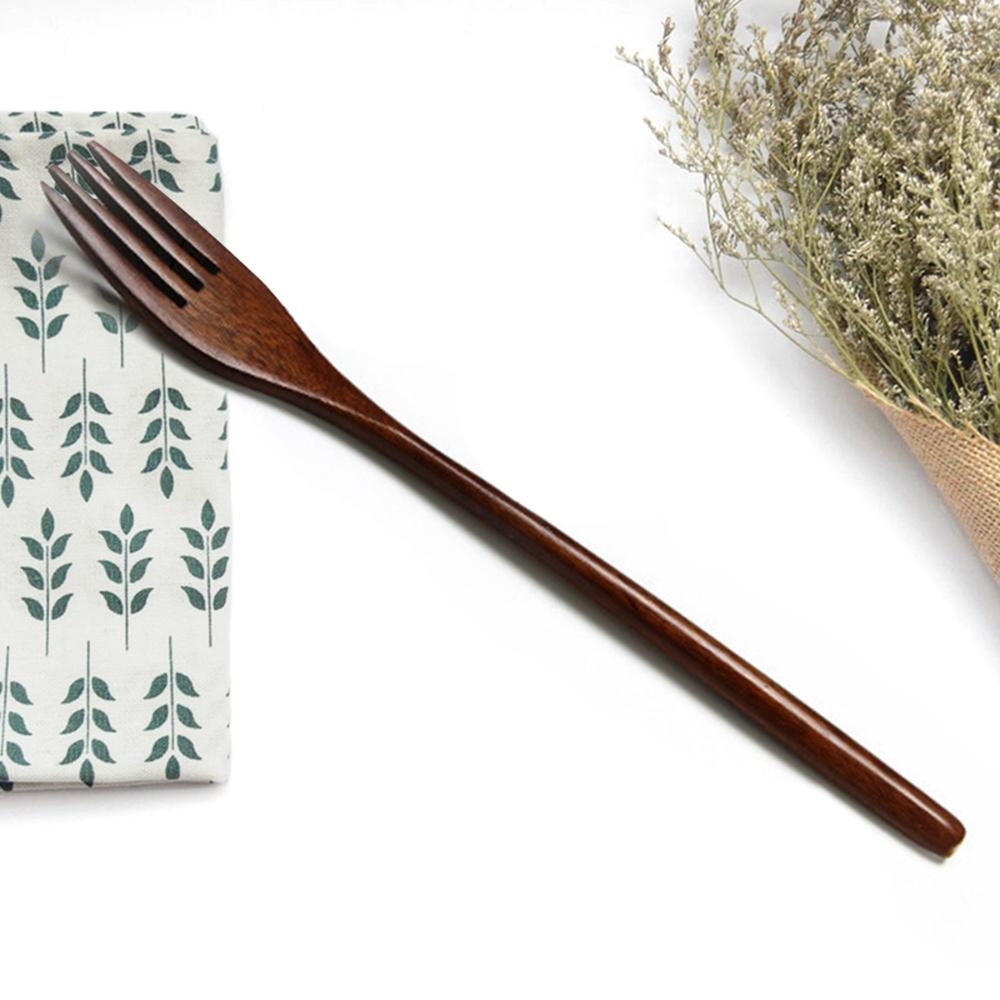 Kitchen Salad Wood Cooking Japanese Style Eco-friendly Cutlery Dinnerware Tableware Wooden Forks
